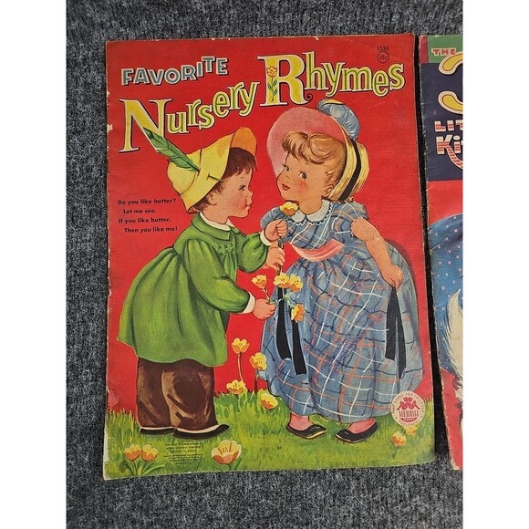 Merrill Co. Vintage Nursery Rhymes Book Lot of 3 Linen Children's Book - Picture 5 of 14
